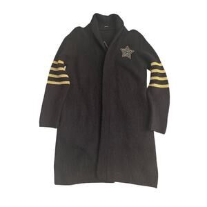 Mother Hip Cardigan, Seeing Stars, Black with Gold and Silver, Size S